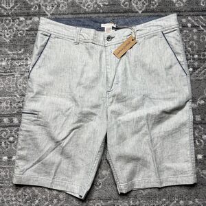 Carbon 2 Cobalt NWT Cargo Linen Blend Shorts Mens 34 Blue Mid Rise Stretch